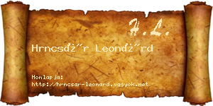Hrncsár Leonárd névjegykártya